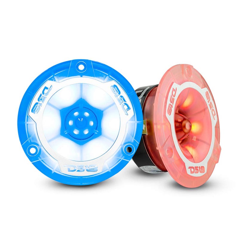 DS18 PRO-TW1L RGB Alluminum Super Bullet Tweeter - 1" Voice Coil, Polycarbonate Body and Bullet, 400W Max, 200W Rms, 4 Ohms, Built in Crossover - Pro Tweeters are The Best (2 Speakers) - Image 1